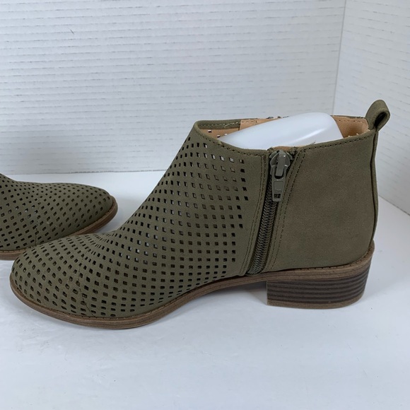 Time And True Olive Green Ankle Boots Memory Foam Womens Size 6.5 Zippered S176 - Picture 7 of 11